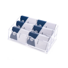 Acrylic Business Card Holder Clear Business Card Stand for Desk or Counter 6 Pocket,300 Capacity
